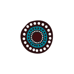 Aboriginal art dots painting icon logo design vector template