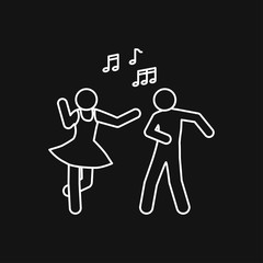 Dancing vector icon. Illustration on background, people dance