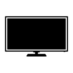 tv flat black icon. vector illustration. isolated on white background