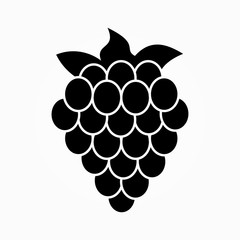 raspberry black flat icon. vector illustration. isolated on white background