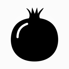 pomegranate black flat icon. vector illustration. isolated on white background