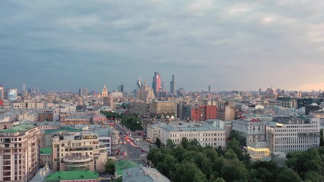 Aerial photography in the center of Moscow.
