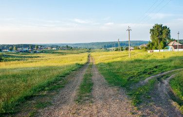 dirt road in a russian village