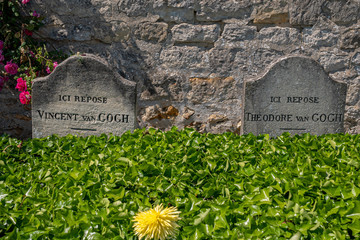 The tomb of Vincent Van Gogh at Auvers-sur-Oise, France
