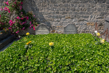The tomb of Vincent Van Gogh at Auvers-sur-Oise, France