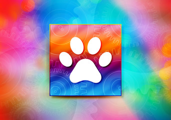 Animal paw print icon abstract colorful background bokeh design illustration