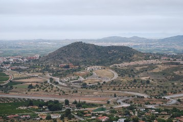 Fototapeta na wymiar Spanish Mountain View from the top of Lliria Town, Valencia