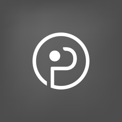 IP monogram design. Happy human logotype. Vector image.