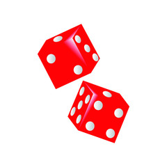 red dice on white background