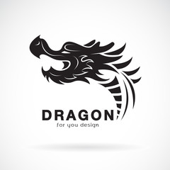 Vector of dragon head design on a white background. Animals. Dragon logo or icon.