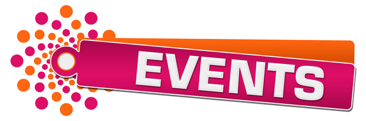 Events Pink Orange Circular Label 