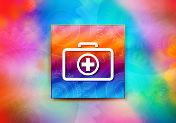 First aid kit icon abstract colorful background bokeh design illustration