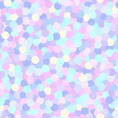 Holographic glitter texture, seamless pattern with confetti. Shimmer pastel background. Vector illustration for your design
