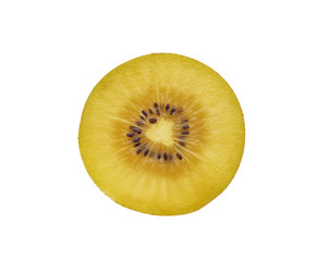 Yellow kiwi fruit isolated on white background
