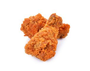 Fried chicken isolated white background