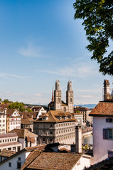 Fototapeta na wymiar Zürich, Grossmünster, Altstadt, Stadt, Niederdorf, Limmat, Limmatquai, Lindenhof, Schweiz
