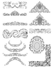 black hand draw ornament style