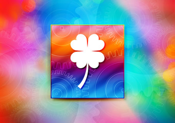 Lucky four leaf clover icon abstract colorful background bokeh design illustration