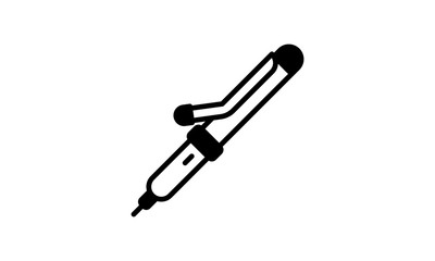 Hair curlers iron icon for beauty and hair styling tools