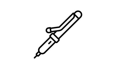Hair curlers iron line icon. linear style sign for mobile concept and web design. Electric hair curler outline vector icon. Symbol, logo illustration. Pixel perfect vector graphics - Vector 