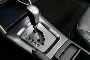 Automatic gear stick inside modern car.  automatic transmission gear of car , car interior