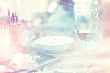 table setting restaurant / cutlery on a table in a cafe, the concept of beautiful food, European style