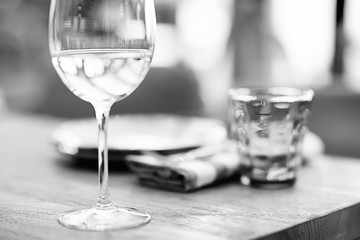 black and white wine glass / concept alcohol, glass glasses with wine, poster beautiful for interior