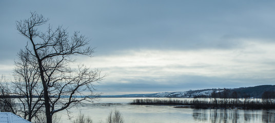 Spring flood on the river Volga