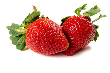 Strawberry on white background. Summer berry background. Fresh strawberry for healthy food and diet