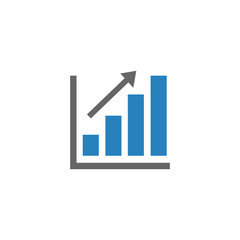 Growing graph, Infographic icon. Bar Chart symbol Vector