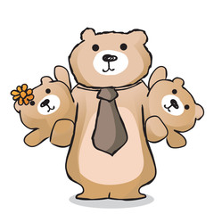 Fototapeta premium Happy bear family characters. Teddy Bear Family