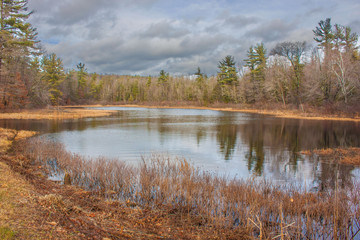 New hampshire frog pond in winter