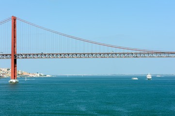 Windstar Cruises Star Breeze lsailing under the April 25 Bridge