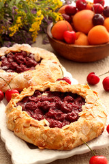 Galette with cherries