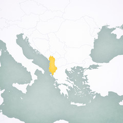 Map of Balkans - Albania