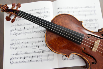 Fototapeta na wymiar violin and score