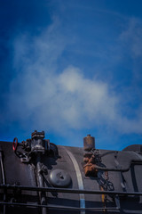 Naklejka na ściany i meble Details of an old steam locomotive