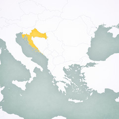 Fototapeta na wymiar Map of Balkans - Croatia