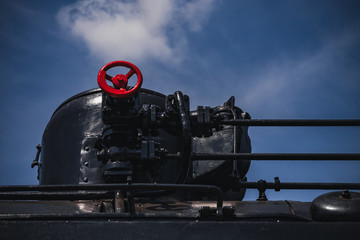 Details of an old steam locomotive