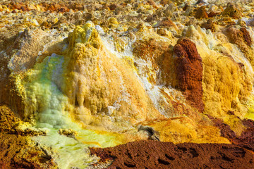 Dallol sulfur Springs in The Danakil Depression