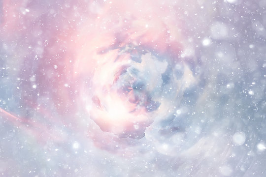 Fototapeta abstract pink colored background / blurred multicolored clouds, spring background