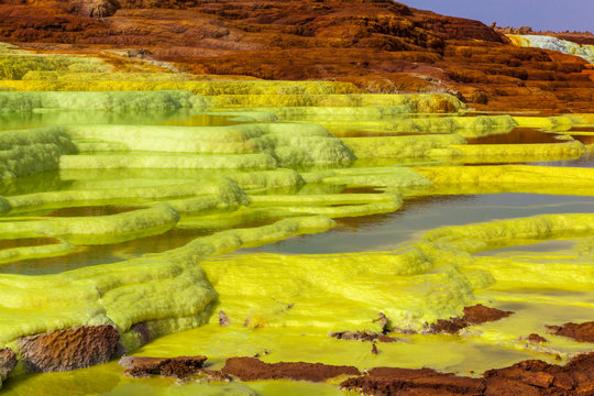 Dallol sulfur Springs in The Danakil Depression