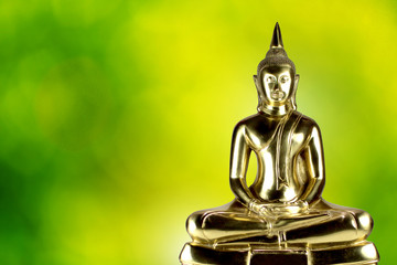 Buddha statue isolated on a natural background, With clipping path