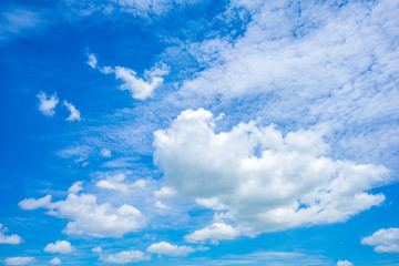 Blue sky background with beautyful clouds.free space and background,feeling fresh and relax..