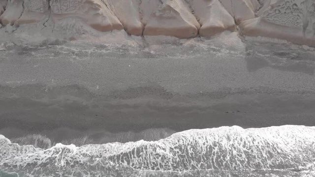 Vlichada beach, Cyclade islands, Greece. Greek black sand beach in Santorini island, Greece 