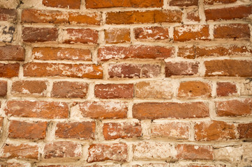 Background of red brick wall texture