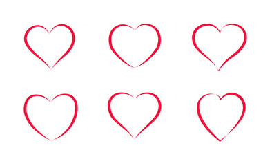 heart icons set, love symbols set vector