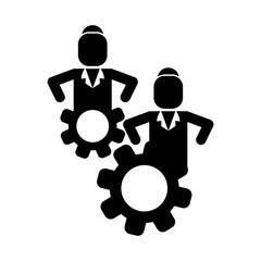 Isolated business teamwork icon on white background. Business concept - Vector