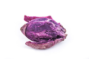 Obraz premium Purple Sweet Potatoes on White background