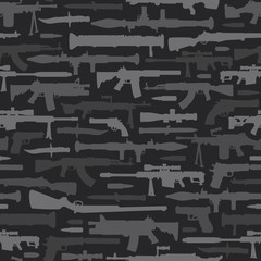 Military weapons seamless pattern